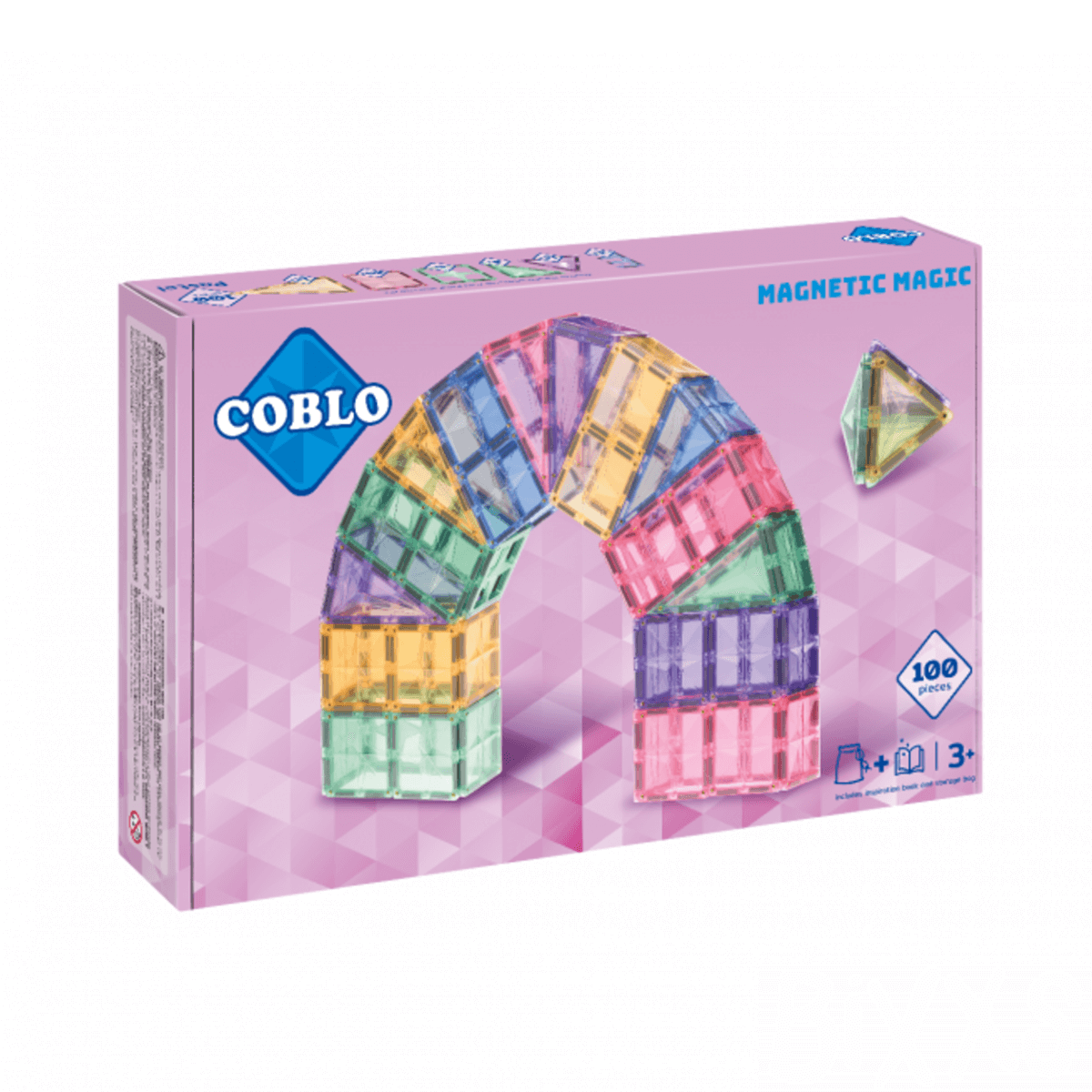 Coblo Pastel – 100 Magnetic Blocks