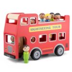 Woet Houten City Tour Bus met 9 Speelfiguren