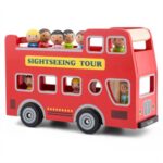 Woet Houten City Tour Bus met 9 Speelfiguren