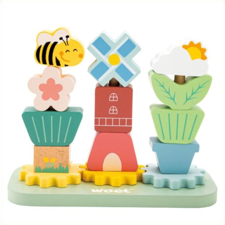 Woet Wooden Stacking Game with Gears
